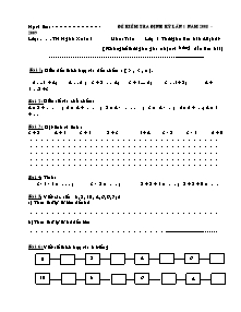 Đề kiểm tra định kỳ lần 1 năm 2008 – 2009 môn: Toán lớp 1