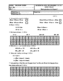 Đề kiểm tra giữa kì II - Năm học 2012 - 2013 môn: Toán - Trường TH Quảng Trung