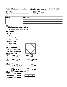 Đề kiểm tra học kì I – Năm học: 2009 – 2010 môn: Toán - Trường tiểu học Long Khánh A