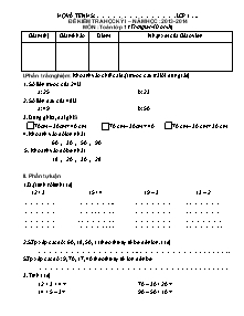 Đề kiểm tra học kỳ I – Năm học: 2013 - 2014 môn: Toán lớp 1