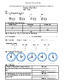 Đề tham khảo - Ôn tập thi kiểm tra định kì cuối kì II năm học: 2012 – 2013 môn: Toán