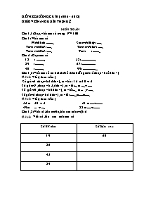 Đề thi cuối học kì 2 (năm 2012 - 2013 ) môn Toán 1