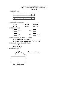 Đề thi giữa kì 1 môn Toán lớp 1