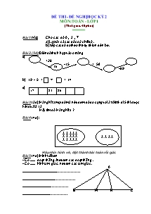 Đề thi học kỳ 2 môn: Toán học lớp 1