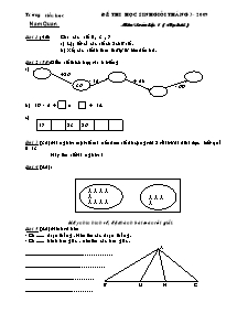 Đề thi học sinh giỏi tháng 3 - 2009 môn Toán học lớp 1