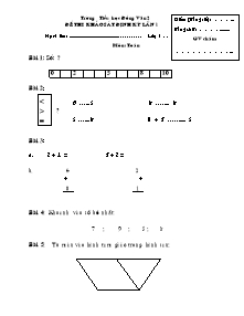 Đề thi khảo sát định kỳ lần 1 môn Toán - Trường tiểu học Đồng Văn 2