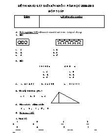 Đề thi khảo sát giữa kỳ I khối 1 năm học 2009 - 2010 môn Toán