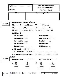 Kiểm tra cuối học kì 2 năm học : 2009 – 2010 môn: Toán khối 1