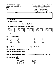 Kiểm tra cuối học kì I năm học: 2013 - 2014 môn: Toán lớp 1