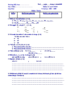 Kiểm tra cuối học kì II năm học: 2008 – 2009 môn Toán 1