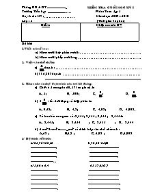 Kiểm tra cuối học kỳ I môn: Toán lớp 5 năm học: 2009 – 2010