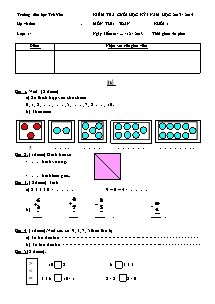 Kiểm tra cuối học kỳ I năm học 2013 - 2014 môn thi: Toán khối 1
