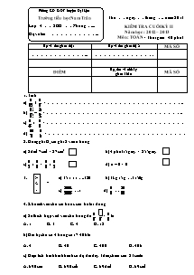 Kiểm tra cuối kỳ II năm học: 2012 – 2013 môn: Toán học