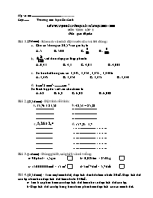 Kiểm tra định kì cuối học kì I - Năm 2008 – 2009 môn Toán lớp 5