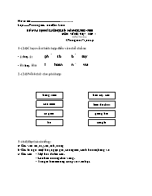 Kiểm tra định kì cuối học kì I - Năm học 2008 – 2009 môn Tiếng Việt lớp 1, 2, 3