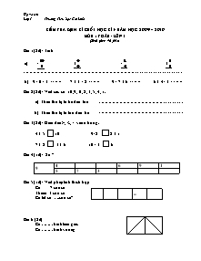 Kiểm tra định kì cuối học kì I - Năm học 2009 – 2010 môn Toán học lớp 1