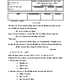 Kiểm tra định kì – Cuối học kì II (năm học: 2012 – 2013) môn: Tiếng Việt (đọc) lớp 1