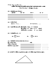 Kiểm tra định kì giữa học kì II - Năm học 2007 – 2008 môn Toán lớp 1 - Trường Tiểu học Vĩnh Tuy