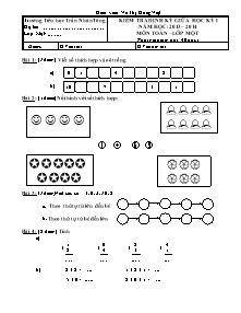 Kiểm tra định kỳ giữa học kỳ I năm học: 2013 – 2014 môn Toán lớp 1