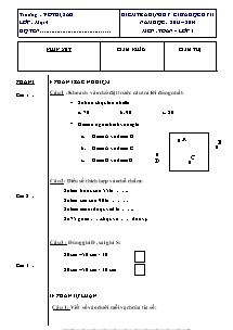 Kiểm tra định kỳ giữa học kỳ II năm học: 2013 – 2014 môn: Toán lớp 1