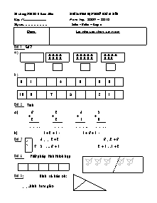 Kiểm tra định kỳ giữa kì I năm học: 2009 – 2010 môn Toán – lớp 1 - Trường TH Số 1 Lao Bảo