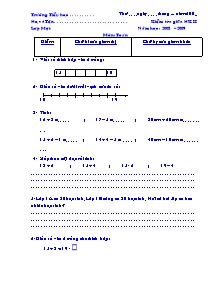 Kiểm tra giữa học kì II năm học: 2008 – 2009 môn Toán lớp 1