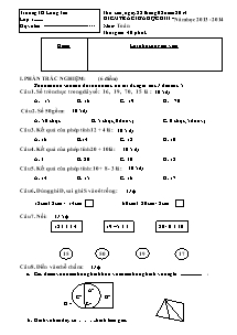 Kiểm tra giữa học kì II - Năm học 2013 - 2014 môn: Toán - Trường TH Long Tân