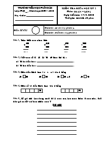 Kiểm tra giữa học kỳ 2 môn: Toán lớp 1 năm 2009 - 2010