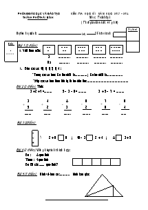 Kiểm tra học kì I năm học 2013 - 2014 môn Toán học lớp 1