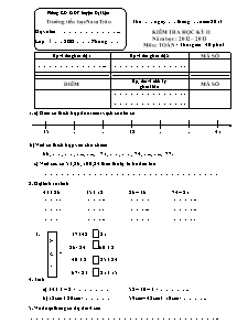 Kiểm tra học kỳ II năm học : 2012 – 2013 môn: Toán - Trường tiểu học Nam Trân