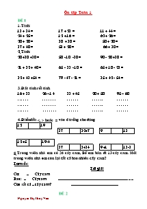 Ôn tập môn Toán học, kì II lớp 1