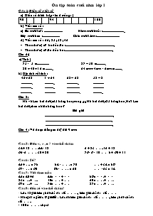 Ôn tập Toán cuối năm lớp 1
