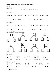 Ôn tập Toán tuần 8 lớp 1