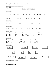 Ôn tập Toán tuần 9 lớp 1