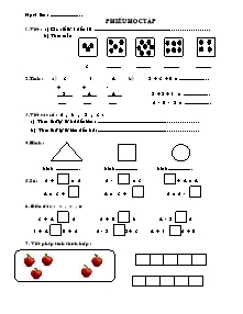 Phiếu học tập môn Toán 1
