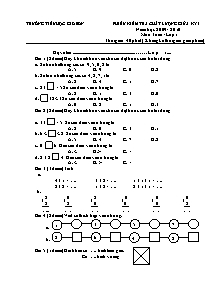 Phiếu kiểm tra chất lượng giữa ky I năm học: 2009 - 2010 môn: Toán lớp 1