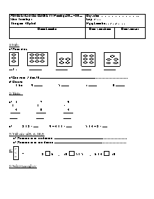Phiếu kiểm tra cuối kỳ I năm học môn: Toán lớp 1