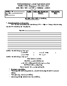 Phiếu kiểm tra điều kiện cuối học kì II – Năm học 2012 - 2013 môn: Tiếng việt 1 (Kiểm tra viết)