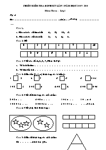 Phiếu kiểm tra định kỳ lần 1 năm học 2009 - 2010 môn: Toán lớp 1