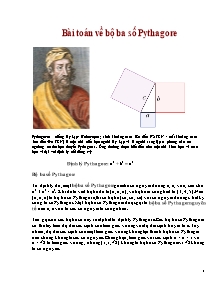 Bài toán về bộ ba số Pythagore
