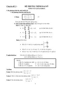 Toán - Chuyên đề 2 Hệ phương trình đại số tóm tắt giáo khoa