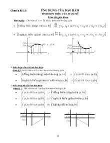 Toán học - Chuyên đề 11: Ứng dụng của đạo hàm tính đơn điệu của hàm số
