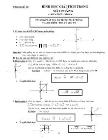 Toán học - Chuyên đề 14: Hình học giải tích trong mặt phẳng