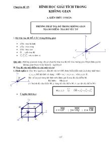 Toán học - Chuyên đề 15: Hình học giải tích trong không gian