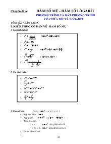 Toán học - Chuyên đề 6: Hàm số mũ - Hàm số lôgarít