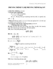 Toán - Phương trình và hệ phương trình đại số