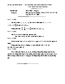 Đề thi chọn học sinh giỏi lớp 12 THPT cấp tỉnh, năm học 2005 - 2006 môn: Toán (vòng 2 )