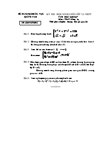 Đề thi học sinh giỏi lớp 12 - THPT năm học 2006 - 2007 môn: Toán (vòng 2)
