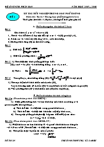 Đề thi tốt nghiệp trung học phổ thông môn thi: Toán - Đề 1