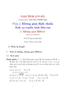 Giải tích (cơ bản) - Bài 3: Không gian Hilbert
